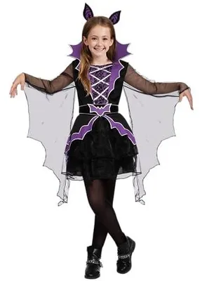 Zdjęcie produktu dla Kostium nietoperz dla dziewczynki halloween peleryna strój karnawałowy