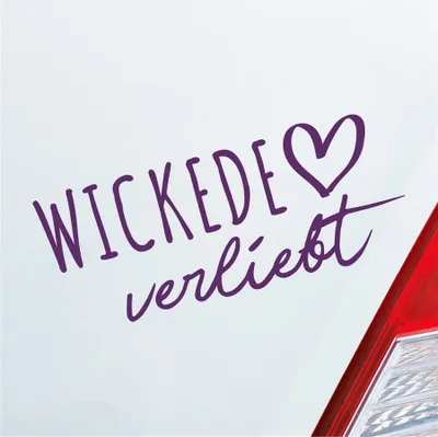 Produktbild von Auto Aufkleber Hellweg Druckerei Wickede verliebt Herz Gemeinde Liebe Car 19x19 cm Lila Sticker Heckscheibenaufkleber