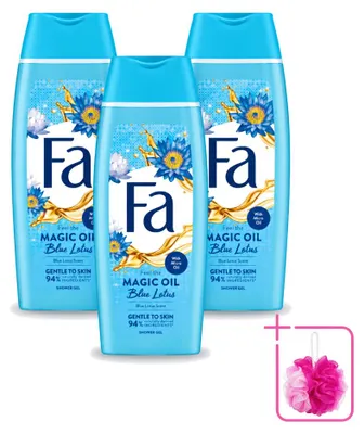 Productafbeelding van 3 x Fa Magische Olie Douchegel - Blauwe Lotus - 250 ml - Voordeelpakket - 3 stuks