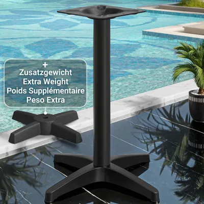 Produktbild von BARCELONA | Bistro Stehtischgestell | Höhe: 111 cm | Fuß: Ø 66 cm | Schwarz | Zusatzgewicht | Stehtischgestell Outdoor, Tischgestell Aluminium, Gastro Stehtischgestell