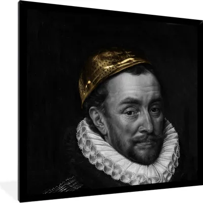 Produktbild von MuchoWow® MuchoWow® Gerahmtes Poster Wilhelm von Oranien - Kunst - Gemälde 40x40 cm - Poster mit zchwarzem Bilderrahmen - Mit Rahmen - Wanddekoration Schlafzimmer