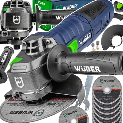 Zdjęcie produktu dla Szlifierka Kątowa Wuber 125 Mm 1500 W, 10 Tarcz, 11 000 Obr./Min, Gwint M14