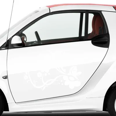 Produktbild von Aufkleber - Autoaufkleber-Set Rankelement Vera, 2 Stk. je 50cm x 36cm Weiß - Tuning Carystyling Heckscheibe Auto