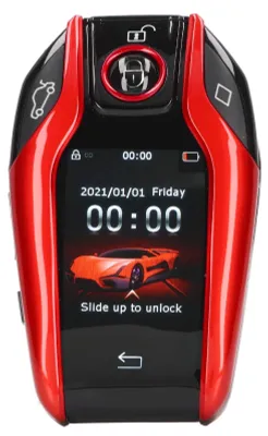 Smart-Autofunkschlüssel TK800+ LCD-Touchscreen, Keyless-Entry, Rot