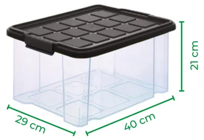 Productafbeelding van Novaliv 8-delige set opbergboxen met deksel, antraciet: 2x 80 liter + 2x 15 liter + 4x 5 liter. In elkaar te zetten, stapelbaar, met clipsluiting, rollende boxen, BPA-vrij