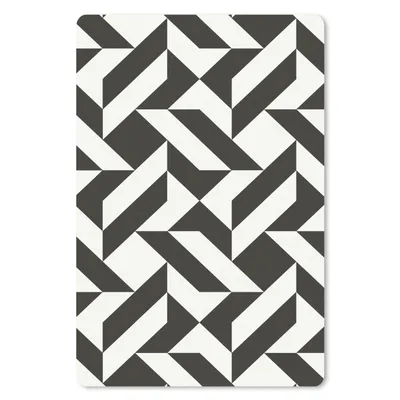 Produktbild von MuchoWow® Mauspad Mousepad Schwarz - Weiß - Geometrische Formen - Muster 40x60 cm - Mousepads - Maus Mat - Pad - Mausunterlage - Schreibtisch Accesoire