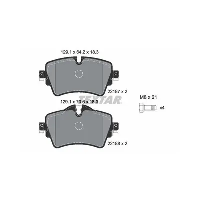 Produktbild von Textar Bremsbeläge vorne für BMW 2er X2 F45 F46 Mini Mini F54 F55 F56 F57 F60