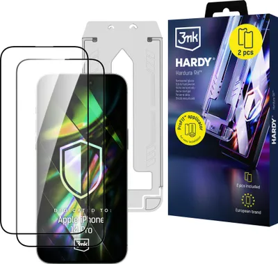 Immagine prodotto di 2x Vetro temperato resistente con applicatore 3mk Hardura 9H per Apple iPhone 14 Pro