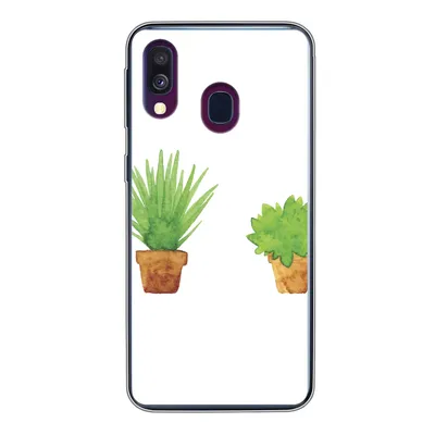 Produktbild von MuchoWow® Handyhülle Schutzhülle Hülle für Samsung Galaxy A40 Blumentopf - Aquarell - Pflanzen Silikon Softcase Handy Hülle - Handy-Tasche