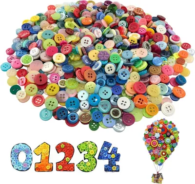 Immagine prodotto di Bottoni per l'artigianato - 1000 bottoni colorati - ideali per l'hobbistica creativa