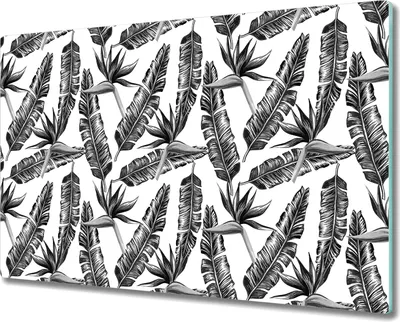 Produktbild von Glas-Herdabdeckplatte Glaskeramikkochfeld-Abdeckung Spritzschutz - 80x52 cm - Tropisch Palmblatt