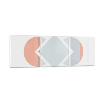 Produktbild von Bilder auf glas - 3 Teile - Stück Geometrisch Diamant - 90x30cm - Glasbilder - Wandbilder - Bilder - zum Aufhängen bereit - Wanddekoration aus Glas - Glas Bilder - Wandbild auf Glas - GCA90x30-4690