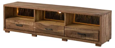 Immagine prodotto di MASSIVMOEBEL24 | BARK #117 Mobile TV in legno di acacia - laccato / naturale 175x40x47