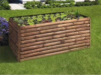 Produktbild von Hochbeet klassisch aus Halbriegeln Kiefer/Fichte inkl. Vlies 180 x 80 x 80 cm kesseldruckimprägniert