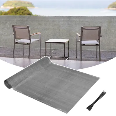 Produktbild von Yakimz Schattiergewebe Zaunblende Tennisblende 1x10M Sichtschutz HDPE Zaun Netz Schattier Gewebe Windschutz Grau