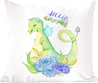 Produktbild von MuchoWow® Zierkissen Sofakissen Wohnzimmer Dekokissen 45x45 cm Dinosaurier - Kinderzimmer - Flügel - Jungen - Mädchen - Kinder - Schlafpolster - Polster für das Sofa