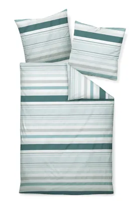 Immagine prodotto di Janine maco-satin biancheria da letto 2 pezzi copripiumino 155 x 220 cm federa 80 x 80 cm J. D. verde blu salvia