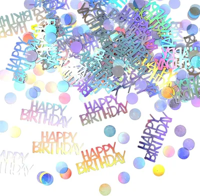 Produktbild von Glitzer-Tischdekoration für Geburtstage, Konfetti – Set mit 450 Stück – Geburtstagsdekoration, Tischdekoration, "Happy Birthday"-Dekoration