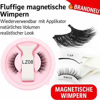 Produktbild von Fluffige magnetische Wimpern Set Wiederverwendbar mit Applikator natürliche Volumen echten Look