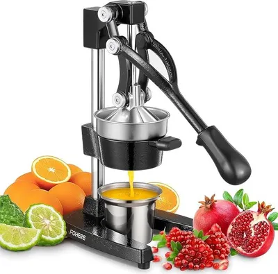 Obrázok produktu pre Ručná odšťavovačka, profesionálna ručná lis na citrusy na pomaranče, citróny, granátové jablká a grapefruit. Ľahko sa čistí, má nerezový odmerný pohár