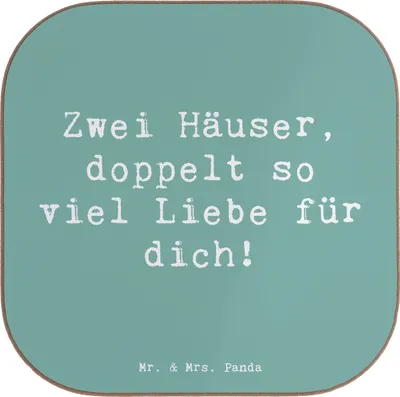 Produktbild von Mr. & Mrs. Panda Tischuntersetzer Spruch Trennung von den Eltern - Meeresbrise - Geschenk, gläseruntersetzer, positive Energie, Liebe und Zusammenhalt, Tischschoner