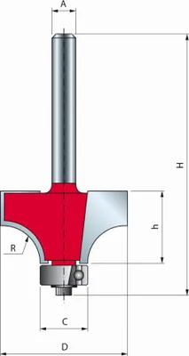 Image de Mèche pour arrondi convexe FREUD - Ø15,8 H12,7/54,9 Q8 Z2 - F03FR01764 -34-10008P