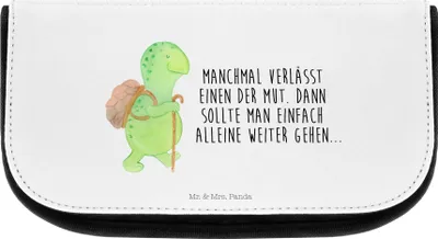 Produktbild von Mr. & Mrs. Panda kosmetiktäschchen Schildkröte Wanderer - Weiß - Geschenk, Organizer, Schildkröten, Make-up, Kulturbeutel, Motivation, Waschtasche, Rucksack, Kulturtasche
