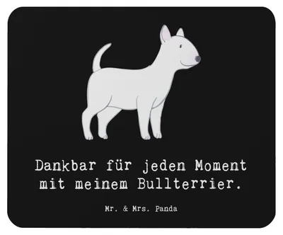 Produktbild von Mr. & Mrs. Panda Mousepad Bullterrier Moment - Schwarz - Geschenk, laptop, mauspad, pc, Mouse Pad