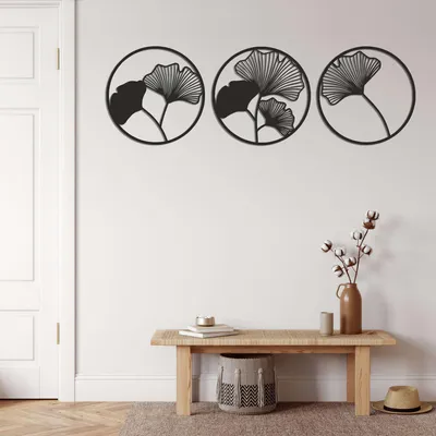 Obrázok produktu pre Wallity, elegantné kovové doplnky na stenu, čierna farba, 48 x 48 cm | 100% kov