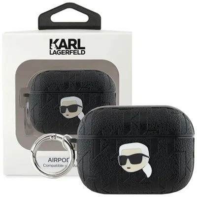 Produktbild von Karl Lagerfeld, Etui für AirPods Pro 2 mit Karl Head Monogramm Prägung, Schwarz