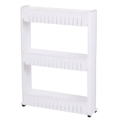 Zdjęcie produktu dla DOCHTMANN Półka łazienkowa – wąska, biała, z tworzywa sztucznego, 54 × 72 × 12 cm