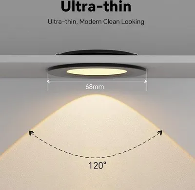 Image de Lampe LED pour camping-car - 4 spots - blanc chaud - 3000 K - pour la cuisine et la salle de bain