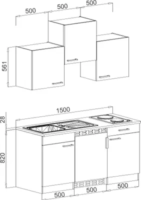 Produktbild von Respekta Eco-Küchenblock 150cm weiß