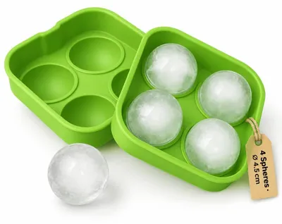 Eisballform aus Silikon, 4 große Bälle, Ø 4,5 cm, BPA-frei