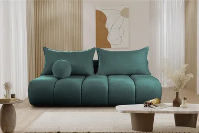 Produktbild von Schlafsofa Designersofa Sofa 3-Sitzer ANZIA in Stoff Ascot Bukla Petrol