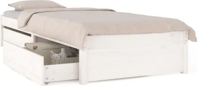 Image de vidaXL Lit avec tiroirs blanc 75x190 cm