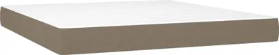 Image de Matelas de lit à ressorts ensachés fermeté moyenne Taupe 180x200x20 cm Tissu