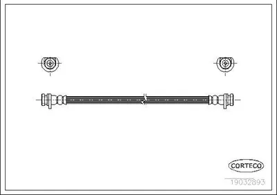 Produktbild von CORTECO 19032893 Bremsschlauch Hinten für HONDA CIVIC VI Hatchback (EJ, EK) CRX III (EH, EG) CIVIC VI Coupe (EJ, EM1)