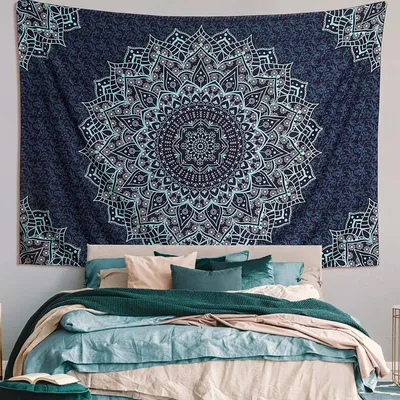 Produktbild von Böhmischer Mandala-Wandteppich, Hippie-Wandteppich, Psychedelischer Pfau, Boho-Wandteppich, Wandbehang Für Schlafzimmer (200 cm x 150 cm,Farbe 4)