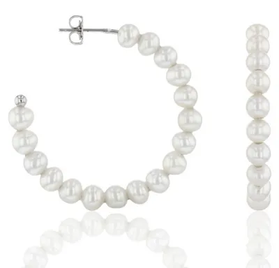 Produktbild von Luna-Pearls - 315.0424 - Ohrhänger - Damen - 925er Silber rhodiniert - Süßwasser-Zuchtperle