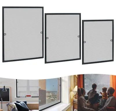 Image de Moustiquaire pour fenêtre en aluminium, sans perçage