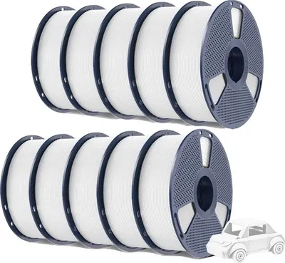 Image de filament 3D, matériau PETG, haute résistance et durabilité, blanc