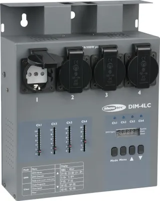 Zdjęcie produktu dla Zestaw ściemniaczy Showtec DIM-4LC z 4 kanałami - 3 A na kanał i sterowaniem lokalnym