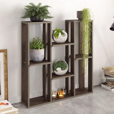 Produktbild von Skye Decor, Nevada - Walnut, Mehrzweckregal, Nussbaum, 100 % MELAMINBESCHICHTETE SPANPLATTEN, 89,6 x 21,9 x 93,2 cm