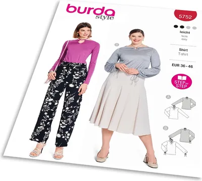 Obrázek produktu pro Střih Burda 5752 - Tričko se šněrovaným výstřihem