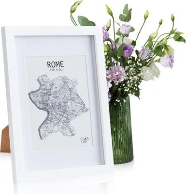 Image de Casa Chic Cadre Photo, Cadre Photo en Bois de 32x24 cm, Cadres photo, Porte Photo Mural, Cadre Decoration Murale Pele Mele, Affichage Vertical/Horizontal, avec Protection Verre et Passe Partout Inclus