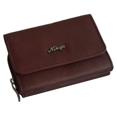 Produktbild von Geldbörse Damen Portemonnaie Portmonee Geldtasche Organizer Vegan Dunkelrot Bordeaux