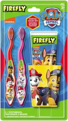 Produktbild von Nickelodeon Paw Patrol Kinder-Dentalpflege-Set mit Zahnbürsten, Zahnpasta und Becher