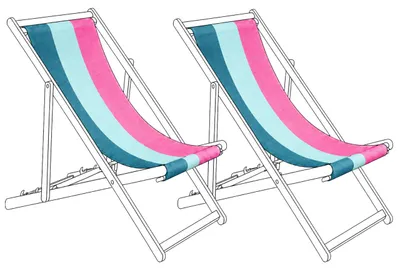 Produktbild von BELIANI Stoffbezüge für Gartenliege 2er Set Bunt aus Polyester 113 x 44 cm mit Streifenmuster Gartenausstattung Outdoor Garten Accessories