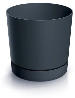 Produktbild von Tubo P 150 runder Blumentopf mit Untersetzer | Anthrazit